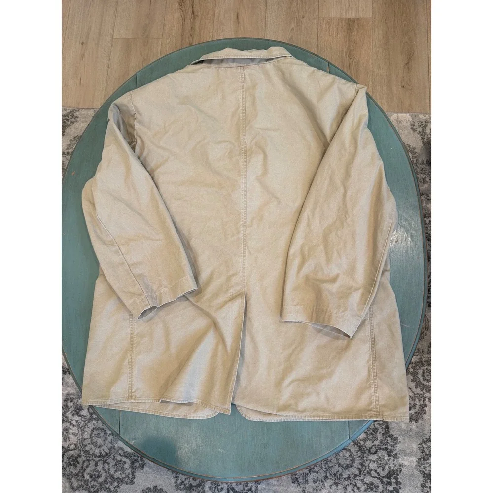 L.L. Bean Men's 52 Reg Khaki Cotton Canvas Chore Coat Workwear Jacket 0KU59
